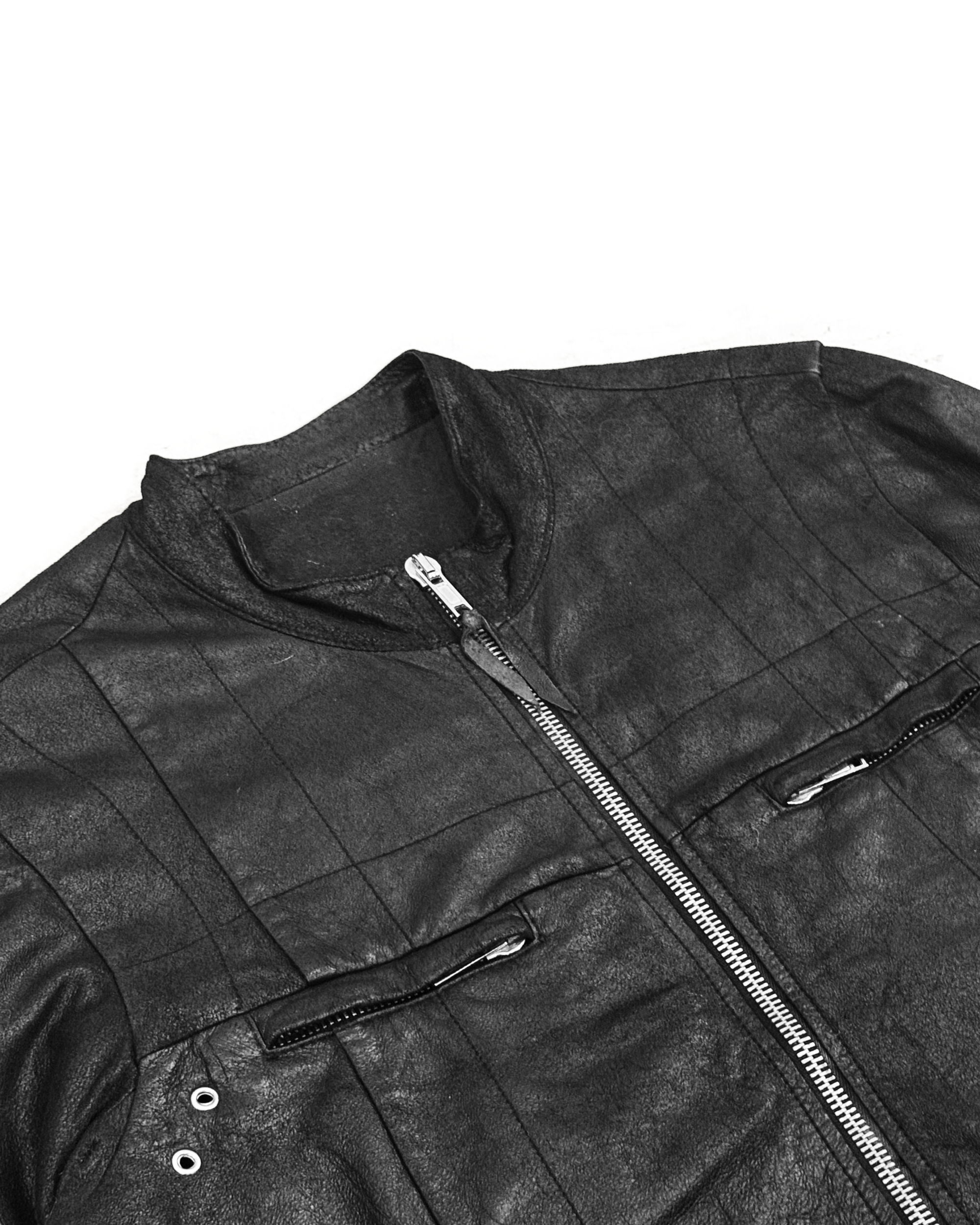 Black Hammered Leather Jacket ('Queen' FW 2004)