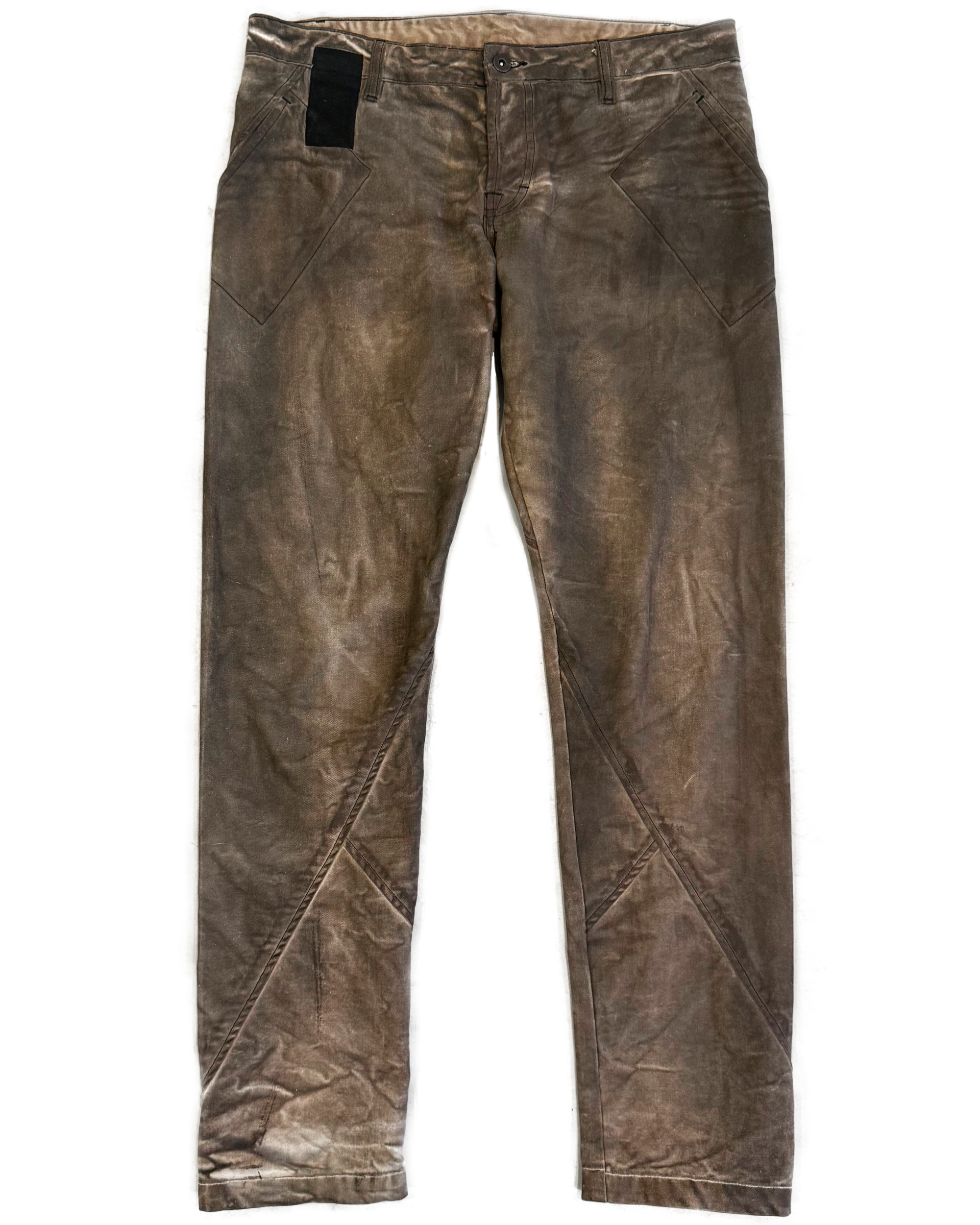 Brown Spiral Cut Jeans ('Queen' FW2004)