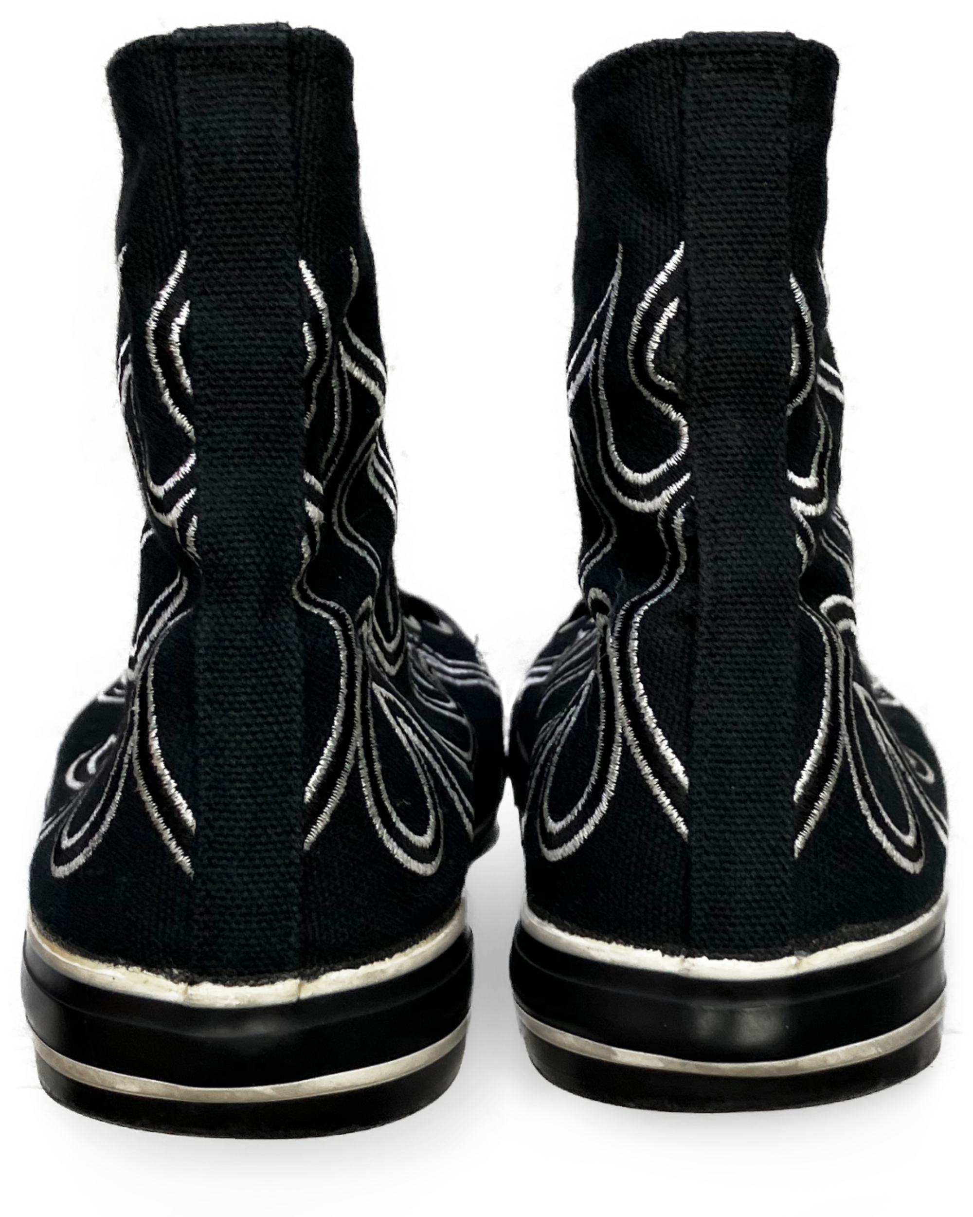 Y's Black Embroidered High-Top Sneakers (FW 2001 Sample)