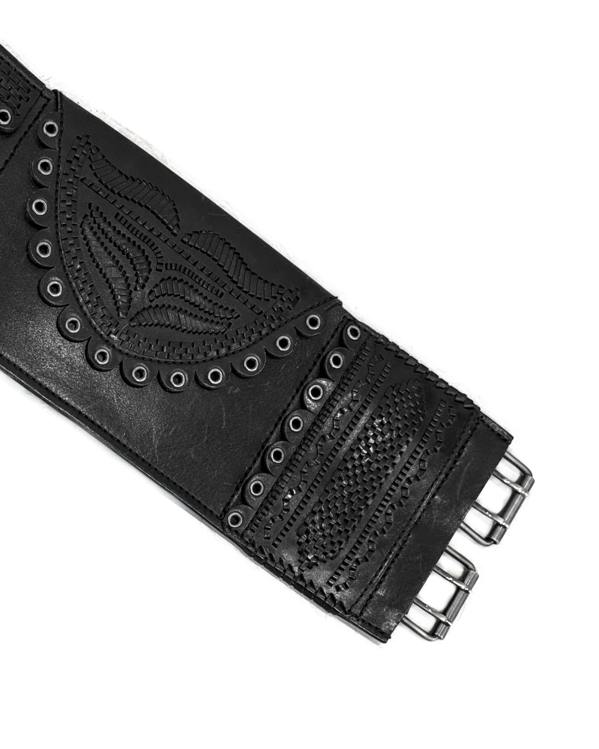 Black Leather Woven Belt (FW 2001)