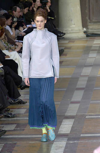 Navy Pleats Please Trousers (FW 2000)