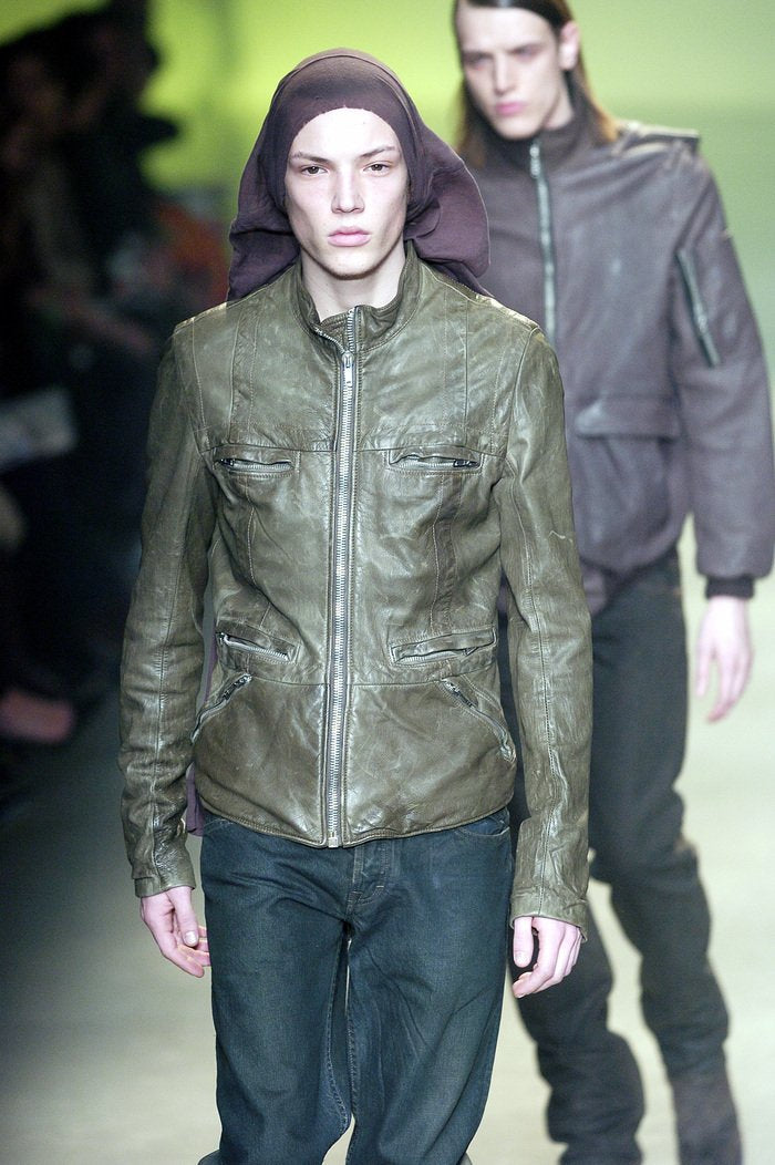 Black Hammered Leather Jacket ('Queen' FW 2004)