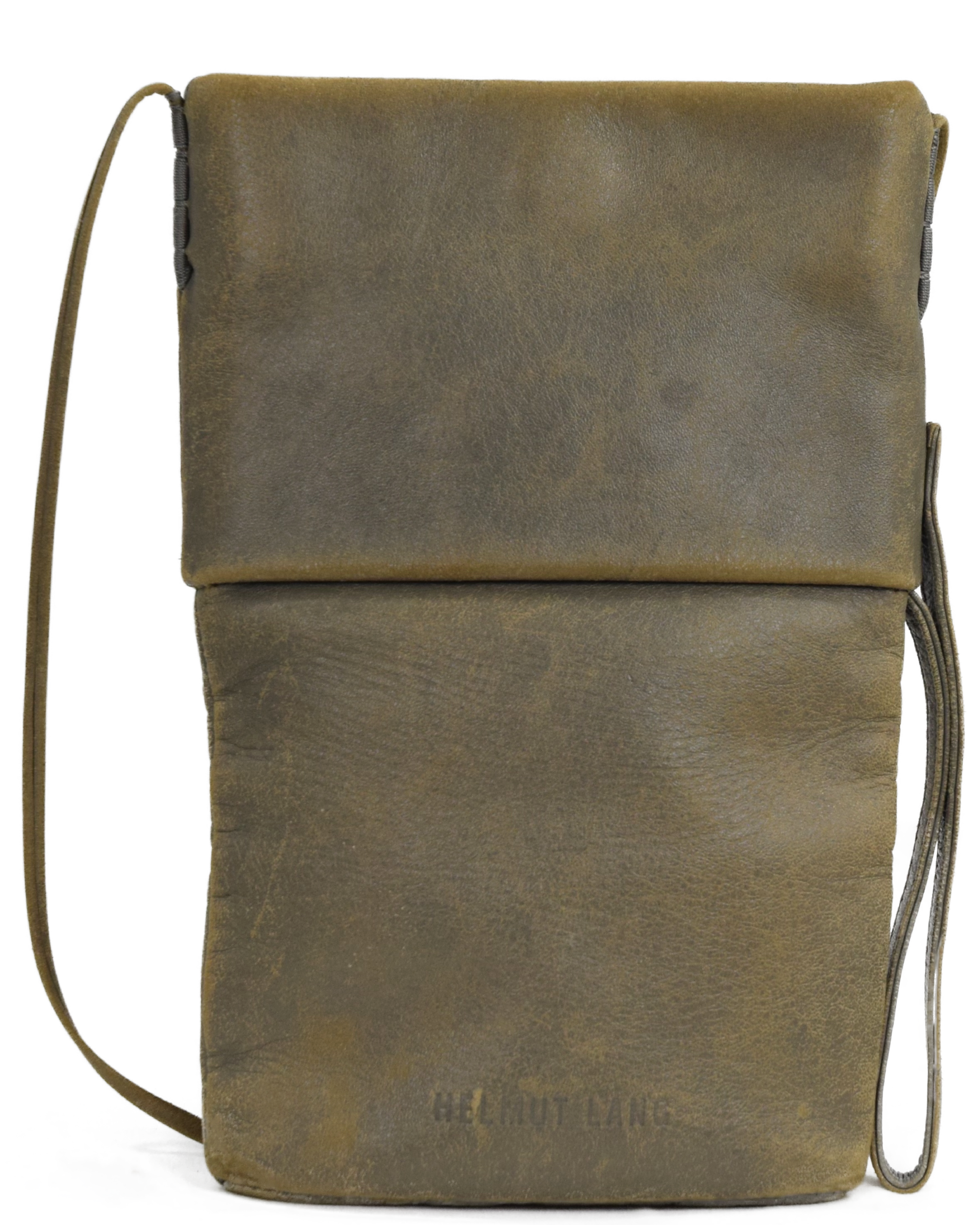 Khaki Leather Cross Body Pouch (SS 1999)