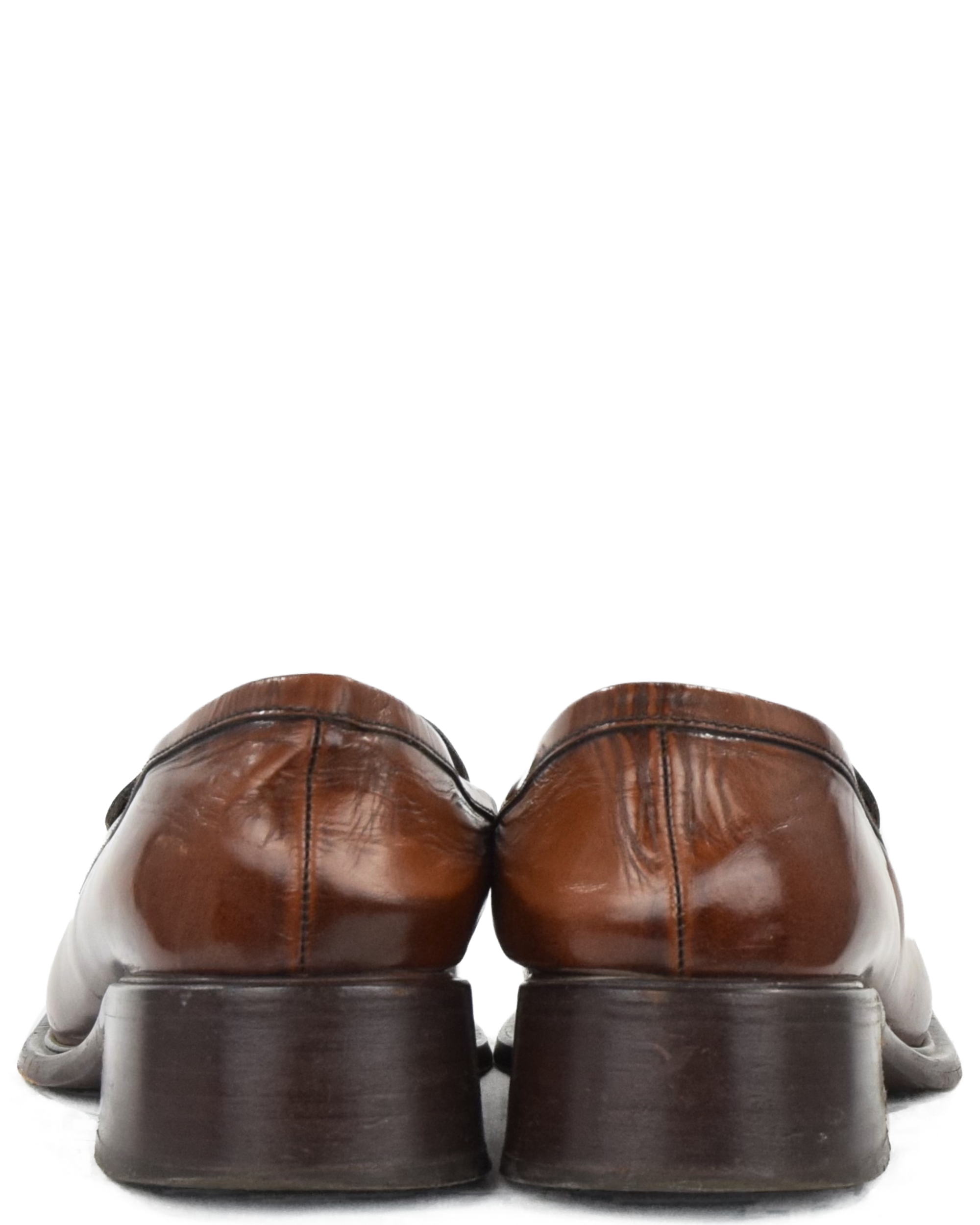 Brown Square Toe Loafers (SS 1999)