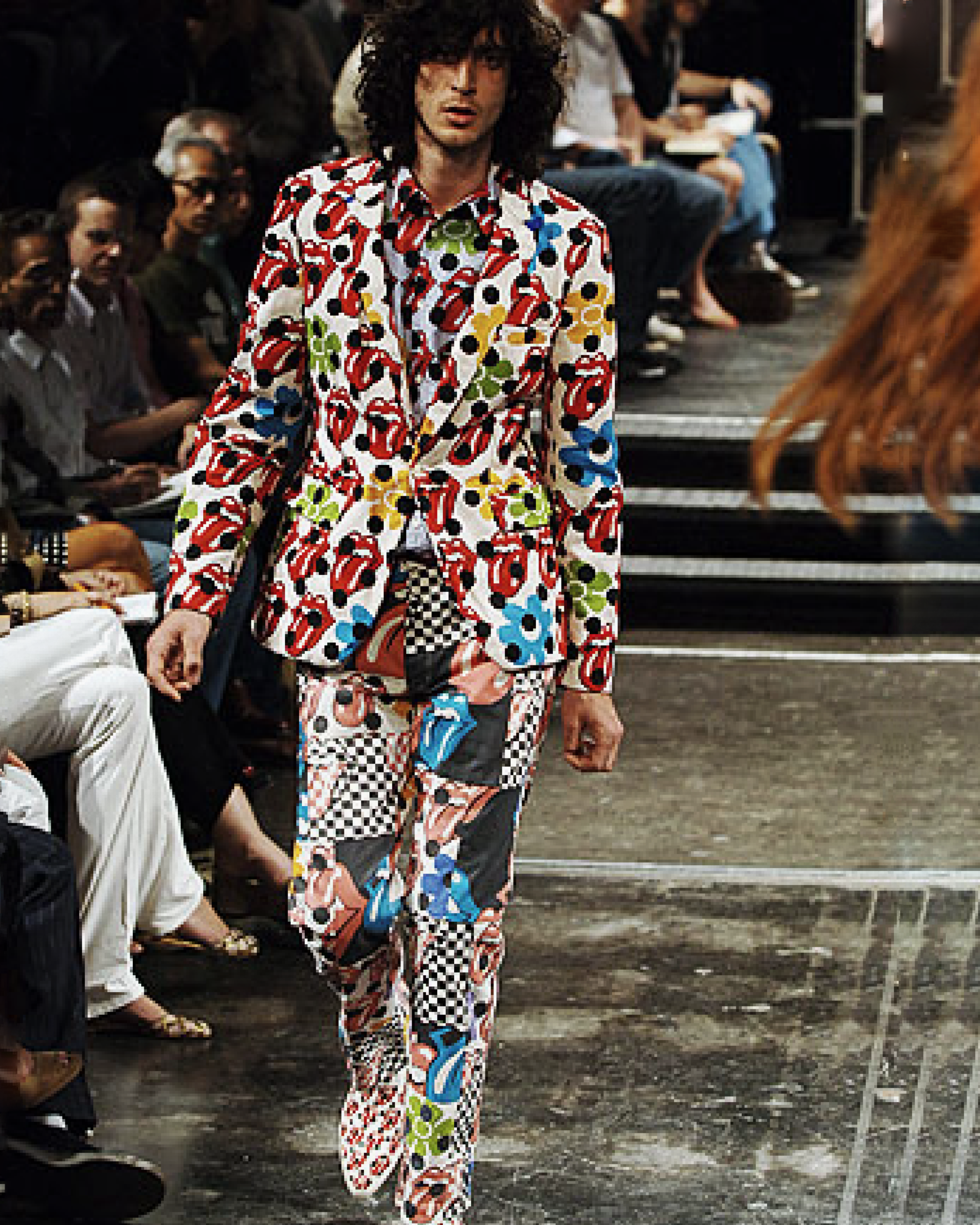 Multi-Color The Rolling Stones 'Rip & Tongue' Trousers (SS 2006)