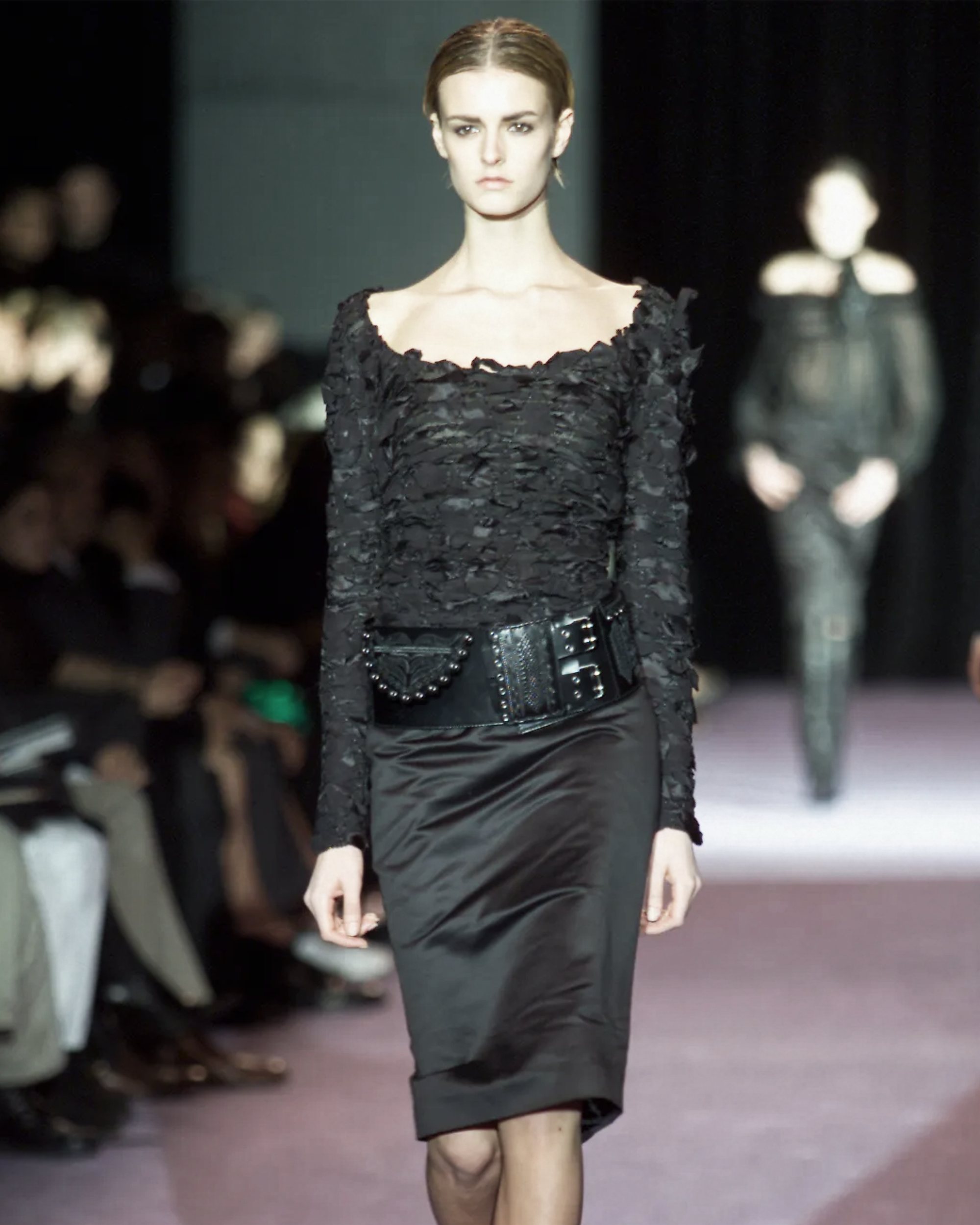 Black Leather Woven Belt (FW 2001)