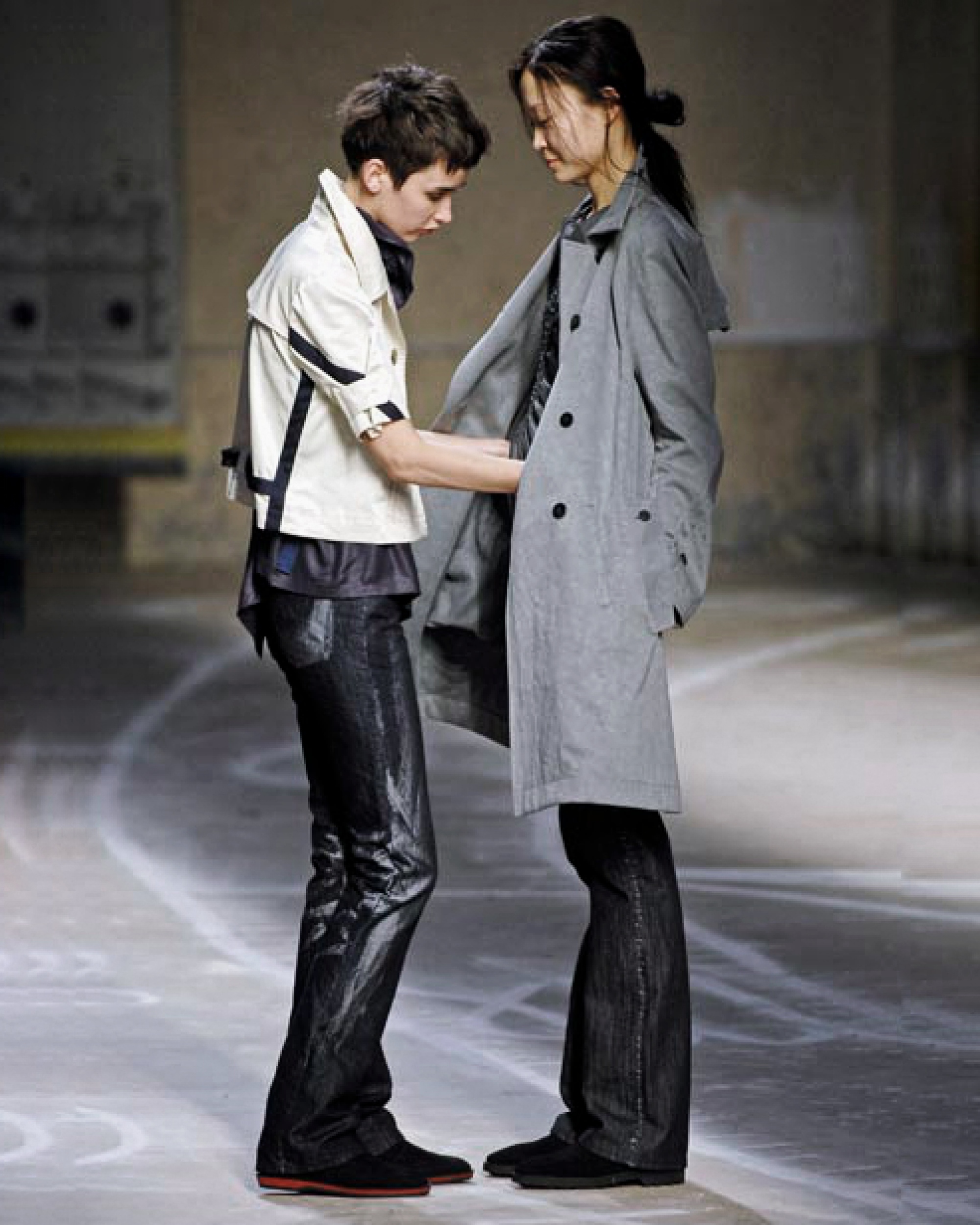 A-POC Indigo Distressed Flared Jeans (FW 2007)